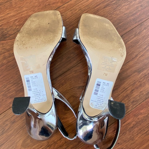 Calvin Klein Byrona Slingback Silver High Heels Size 7 Dress Shoes/Sandals - Picture 6 of 12